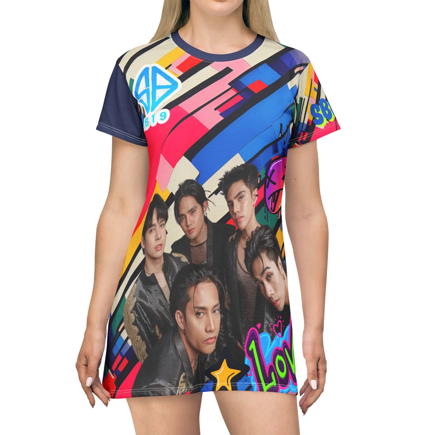 P-pop Sb19 T Shirt Dress, Pinoy T-Shirt Short Dress Casual Summer Outfits Filipino Gift For Fangirl