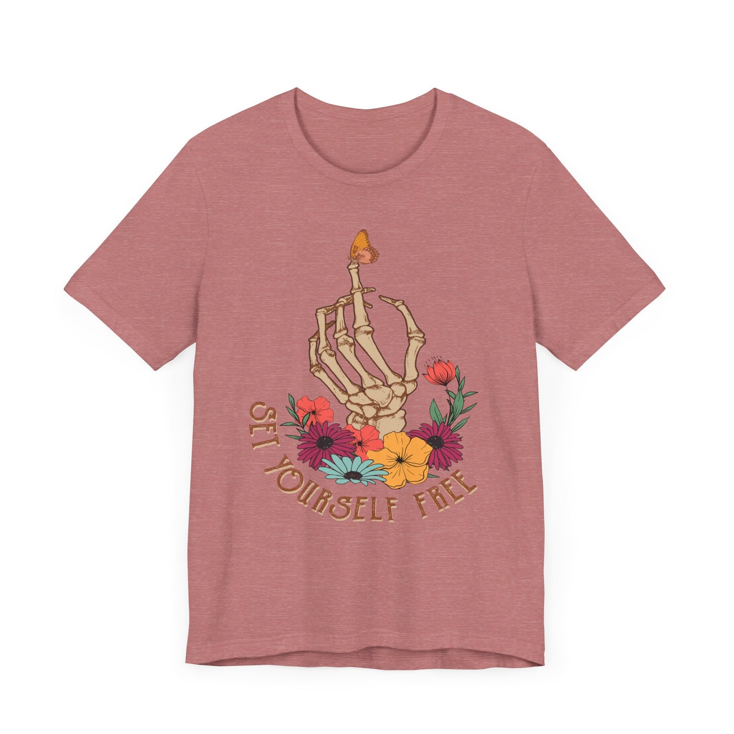 Retro T-Shirt, Skeleton Graphic Tee for Teens, Unisex Tshirt Aesthetic Gifts For Her, Motivational Quote Mantra Shirt Design