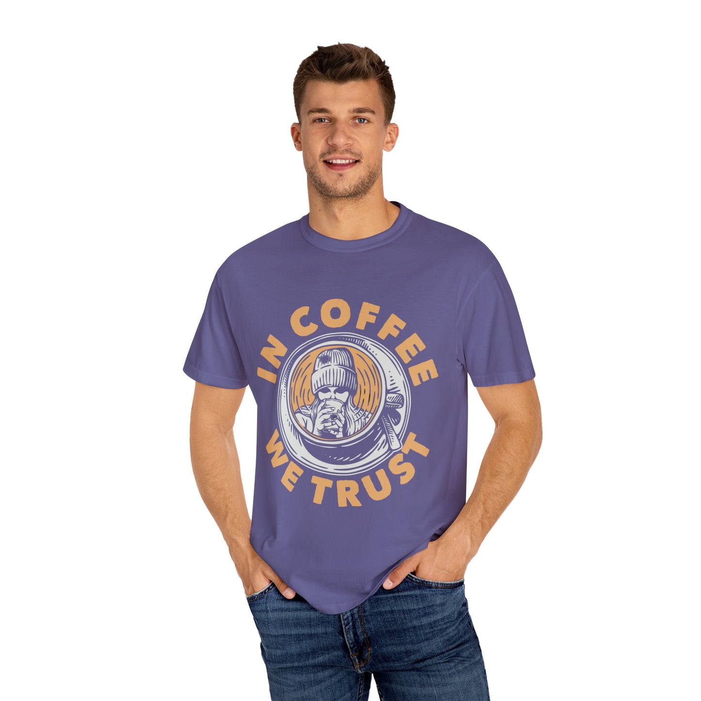 In Coffee We Trust Comfort Colors Shirt, Unisex Garment-Dyed T-shirt,Gift For Coffee Lovers.