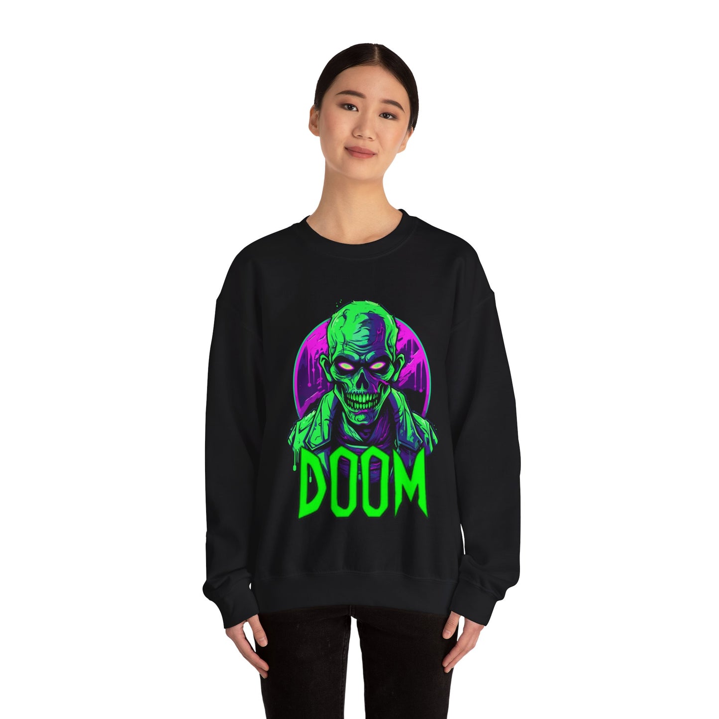 Zombie Sweatshirt Halloween Pullover Sweater | Scary Gifts For Teens Spooky Gift For Him | Doom