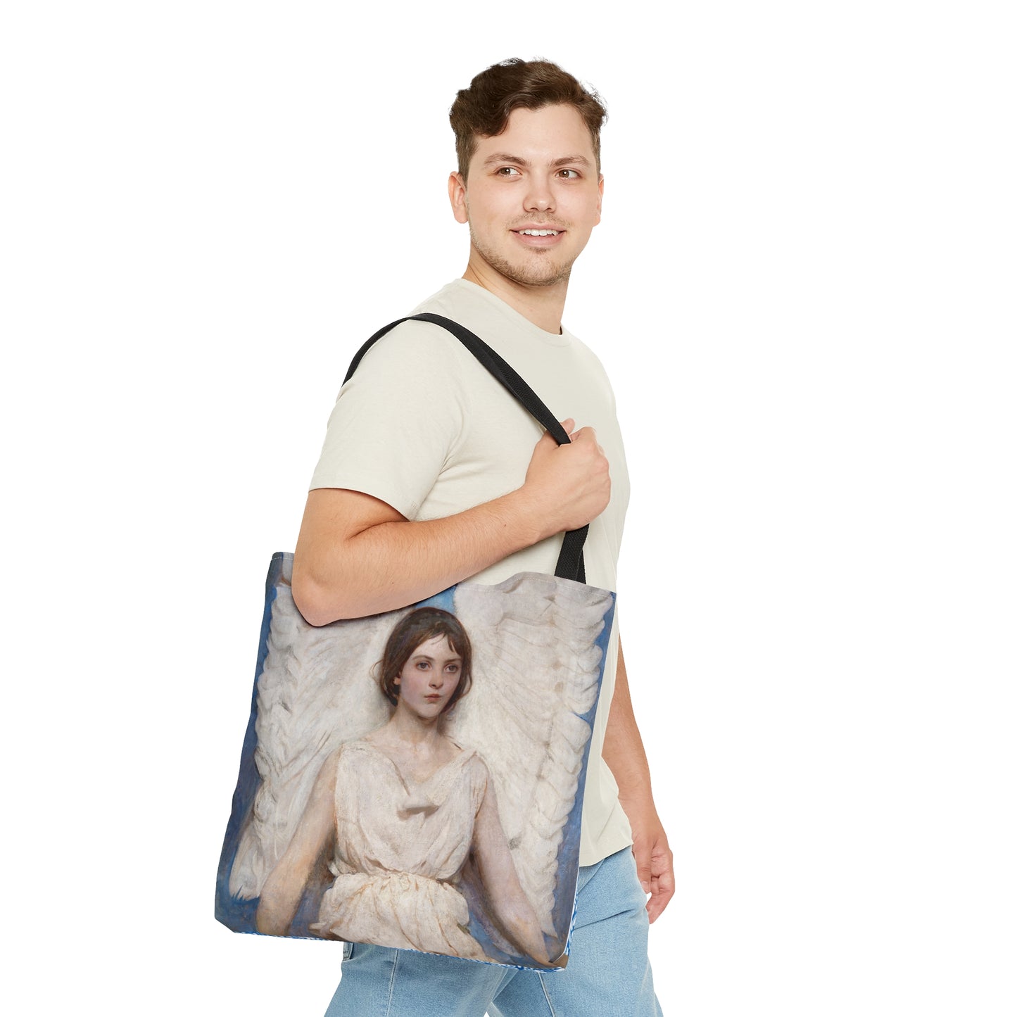 Angel Tote Bag,Art Tote Bag For Women,Canvas Tote Bag Aesthetic,Reusable Grocery Bag,Library Book Bag For School,Vintage Tote Bag
