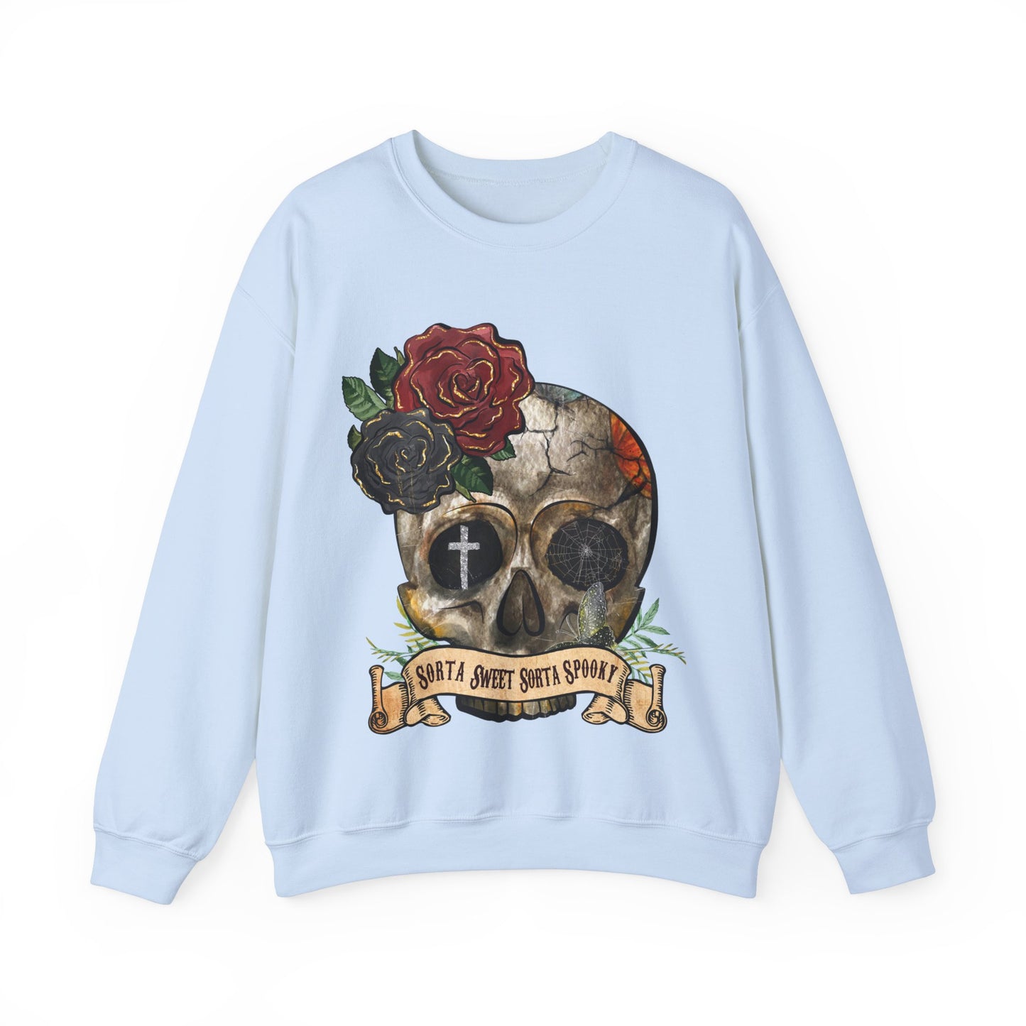 Goth Sweatshirt Skull Graphic Pullover Sweater | Gothic Gifts For Teens Halloween Outfit | Sorta Sweet Sorta Spooky