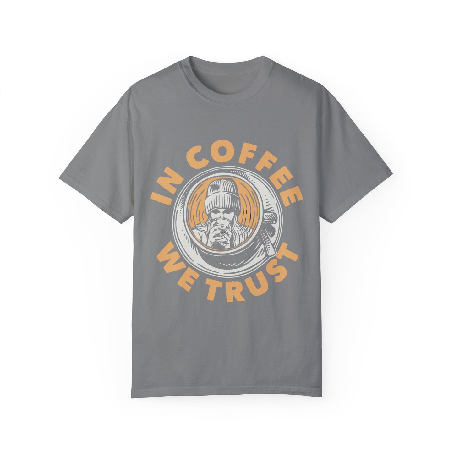 In Coffee We Trust Comfort Colors Shirt, Unisex Garment-Dyed T-shirt,Gift For Coffee Lovers.