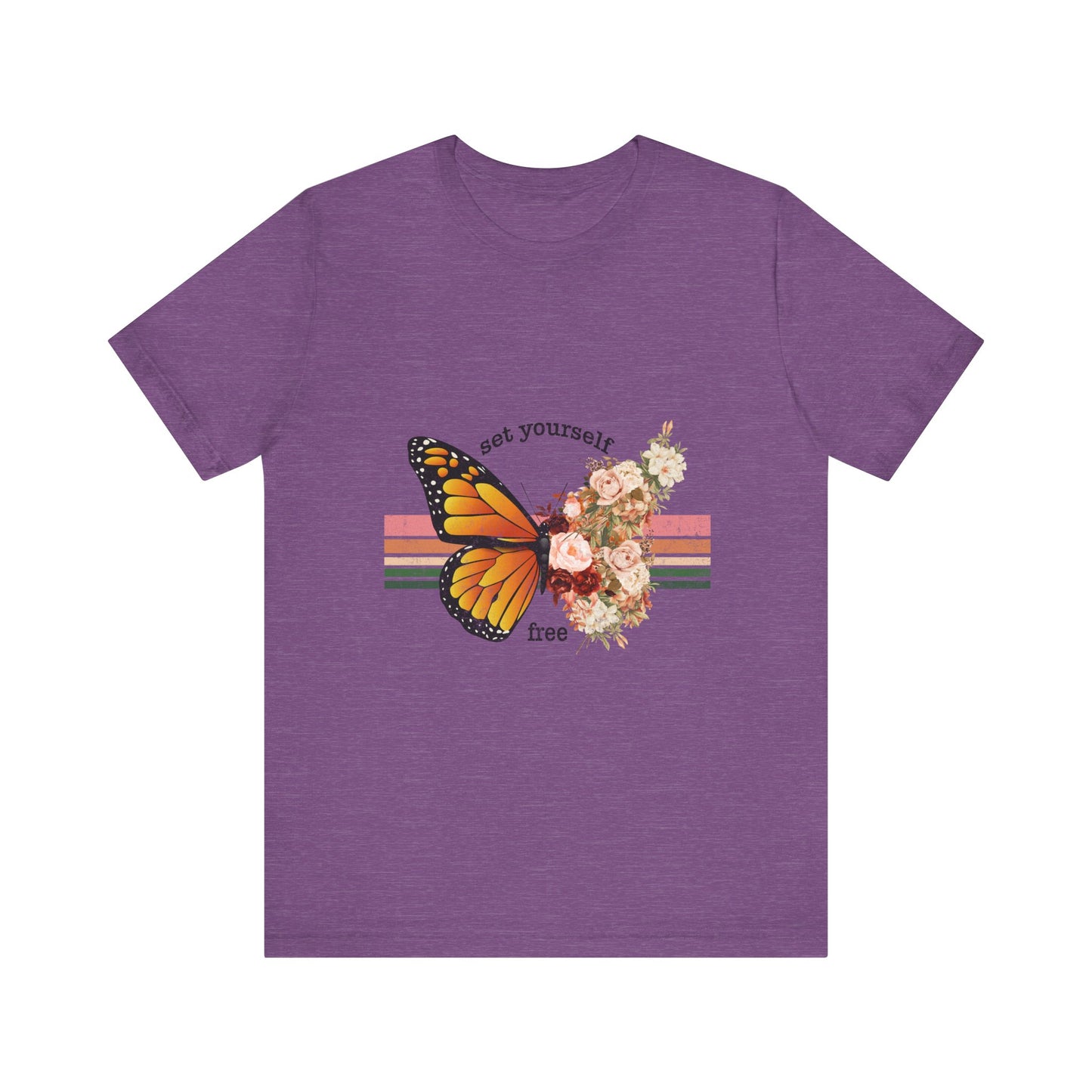 Retro T-Shirt, Butterfly Graphic Tee for Teens, Unisex Tshirt Aesthetic Gifts For Her, Vintage Mantra Shirr Design