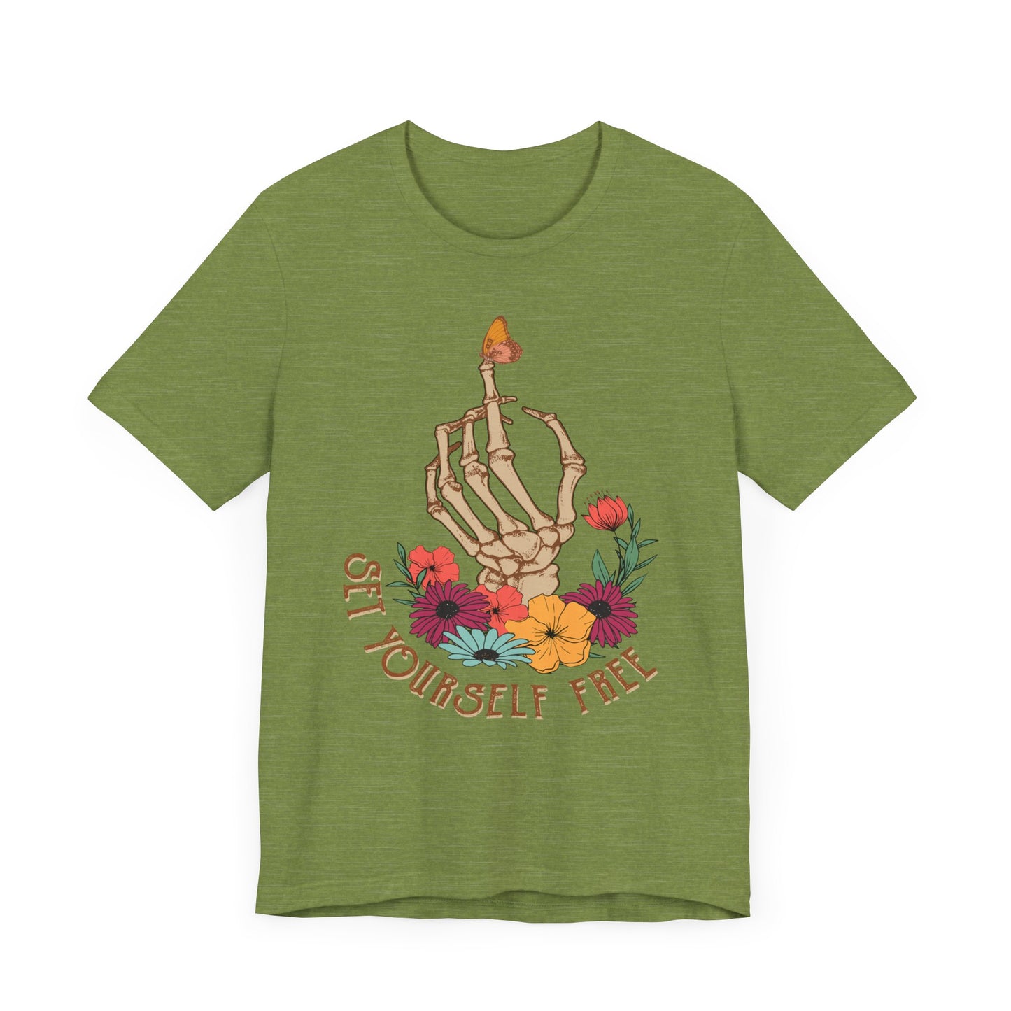 Retro T-Shirt, Skeleton Graphic Tee for Teens, Unisex Tshirt Aesthetic Gifts For Her, Motivational Quote Mantra Shirt Design