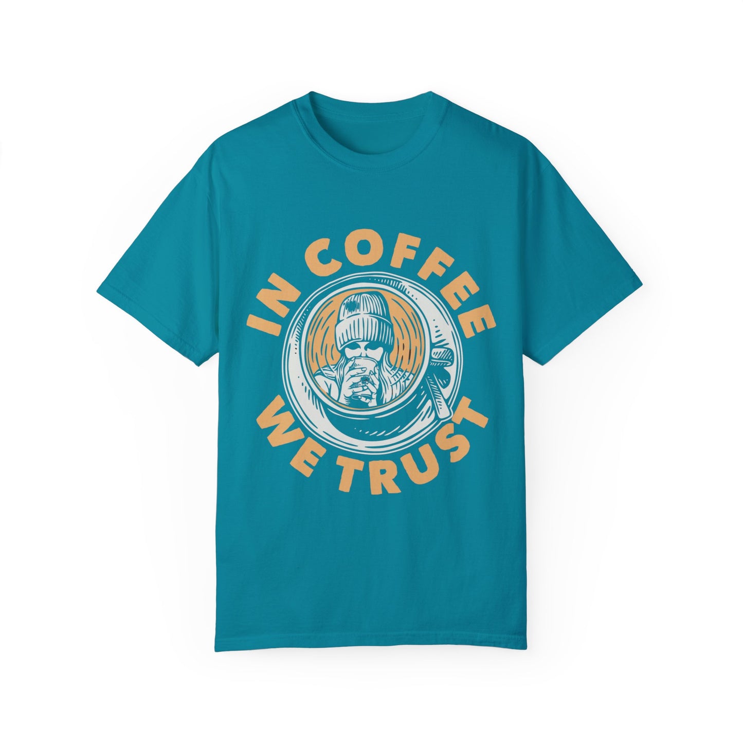 In Coffee We Trust Comfort Colors Shirt, Unisex Garment-Dyed T-shirt,Gift For Coffee Lovers.