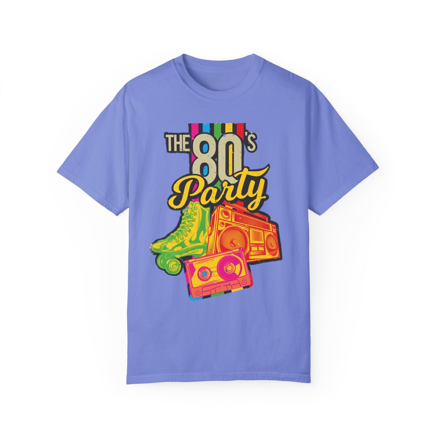 80s Party Comfort Colors Tshirt | Mens T-Shirt Graphic Tees Men Shirt Casual | Comfy Loose Fit Summer Clothes | Cotton Street Wear Clothing College Fashion