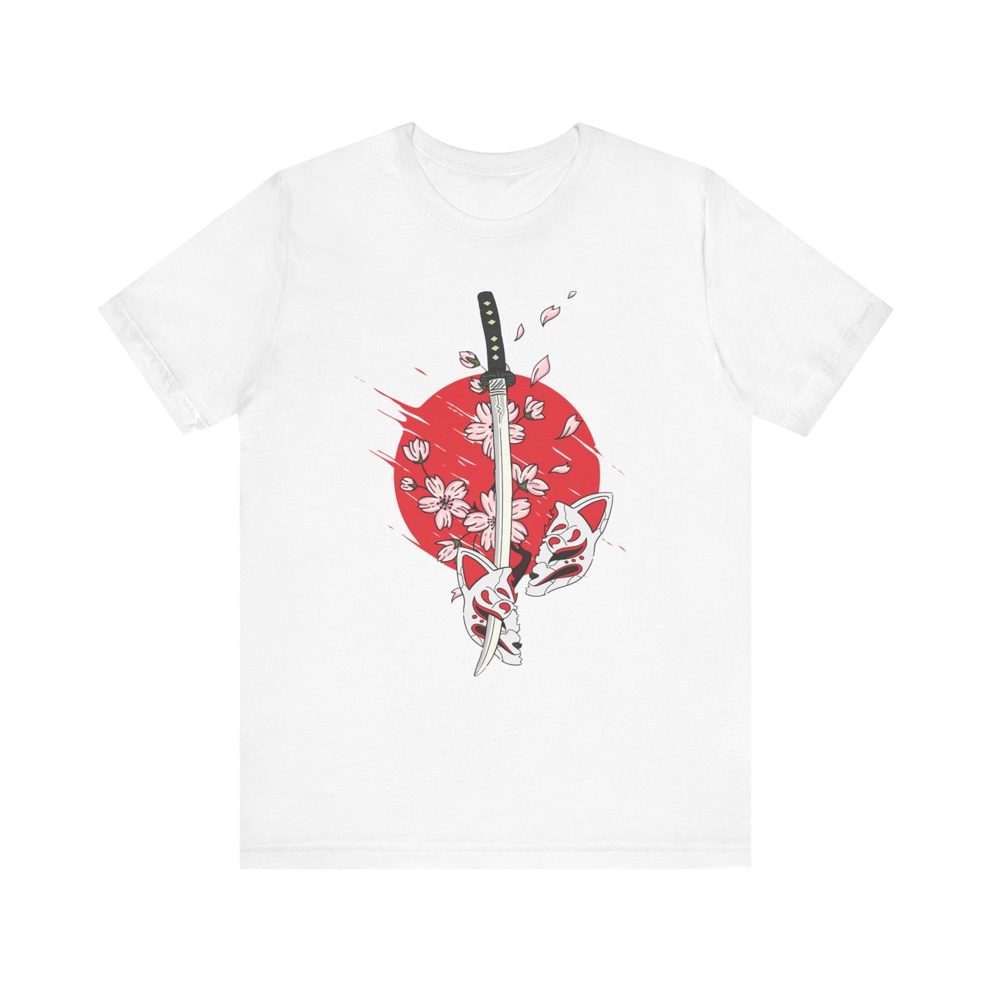 Japanese T-Shirt, Japan Art Unisex Graphic Tee, Samurai Sakura
