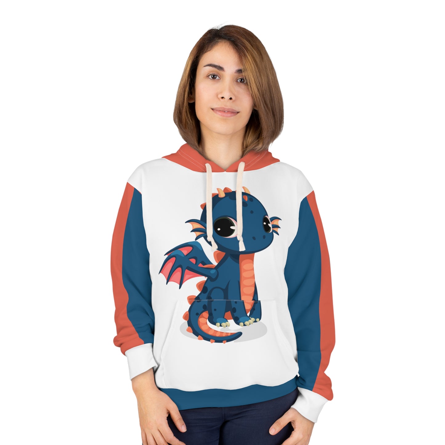 Kawaii Hoodie,Blue Dragon Hoodie, Unisex Pullover Hoodie,All Over Print Hoodie,Aesthe'tic Pullover Hooded Jacket