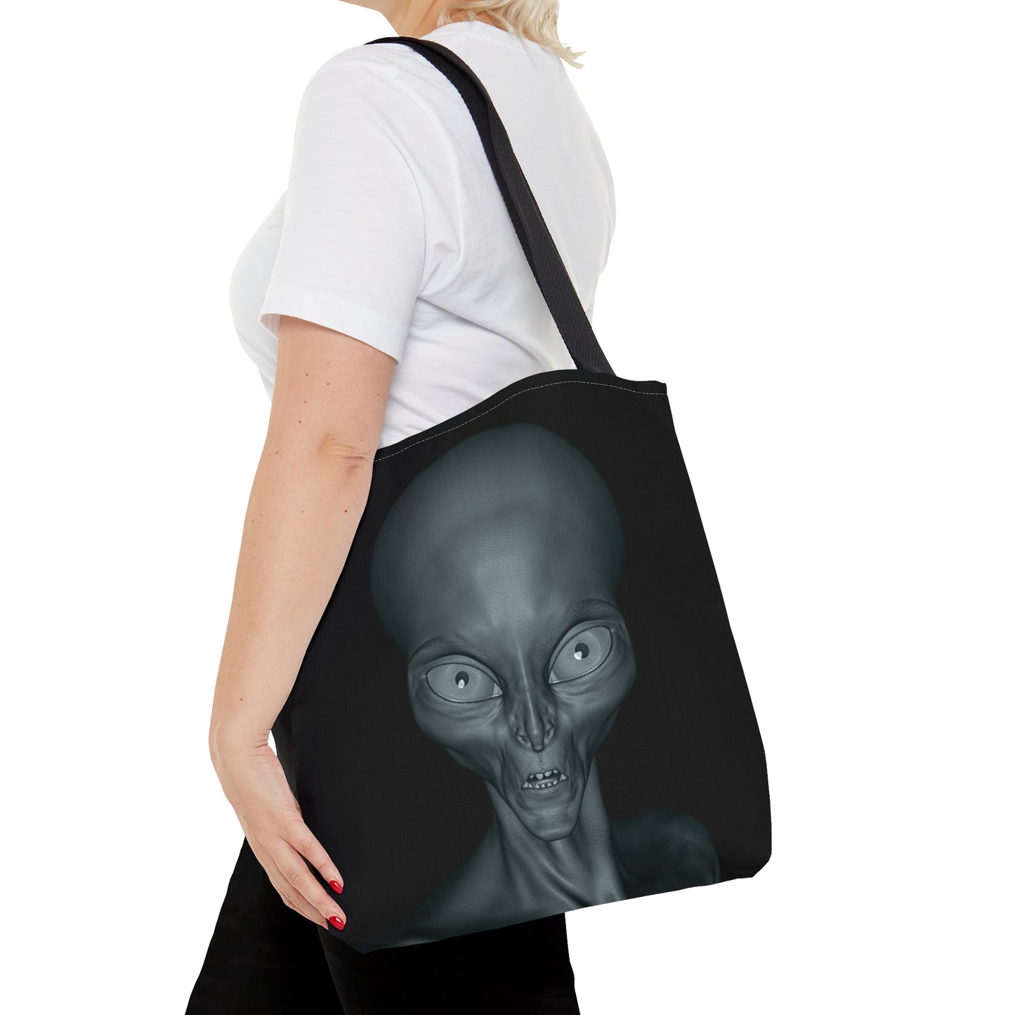 Alien Tote Bag, Out Of This World Tote Bag For Women,Canvas Tote Bag,Reusable Grocery Bag,Library Book Bag For School,Gift For UFO Lovers