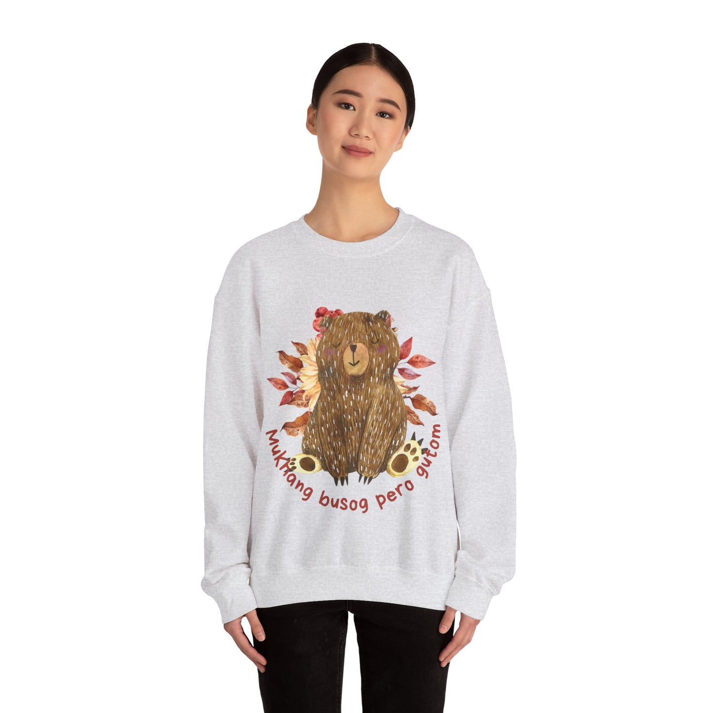 Filipino Sweatshirt Pinoy Pullover Sweater | Philippine Gifts For Bear Lovers | Tagalog - Mukhang Busog Pero Gutom