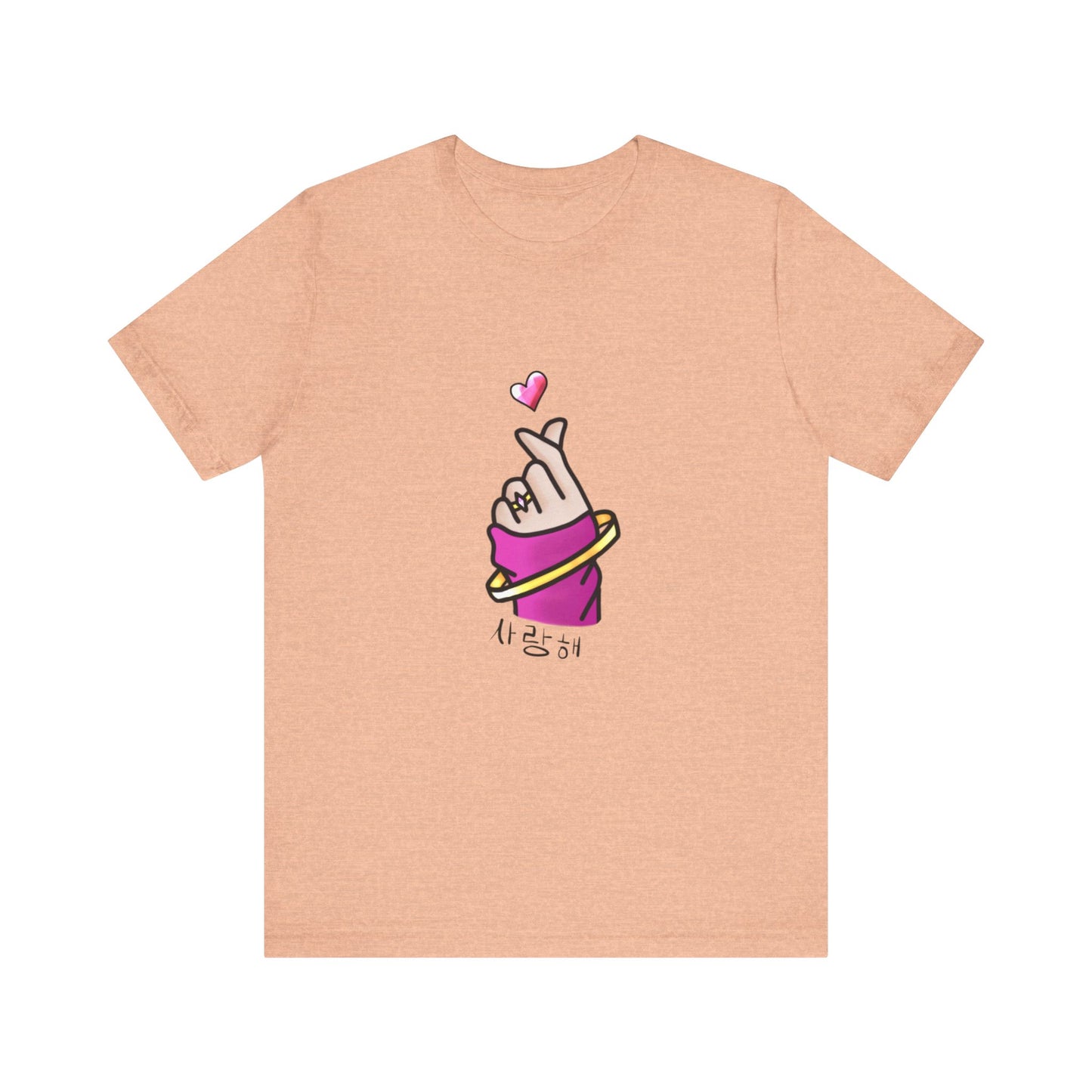 Cute T-Shirt, Finger Heart Unisex Graphic Tee - Korean K-Pop Design