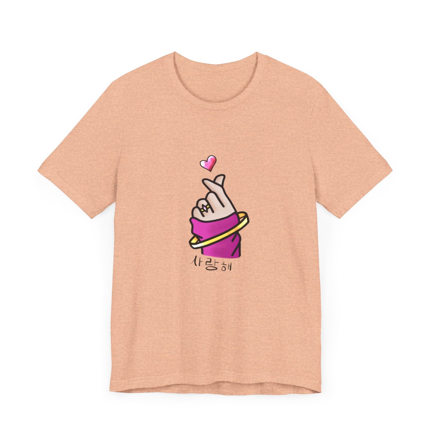 Cute T-Shirt, Finger Heart Unisex Graphic Tee - Korean K-Pop Design