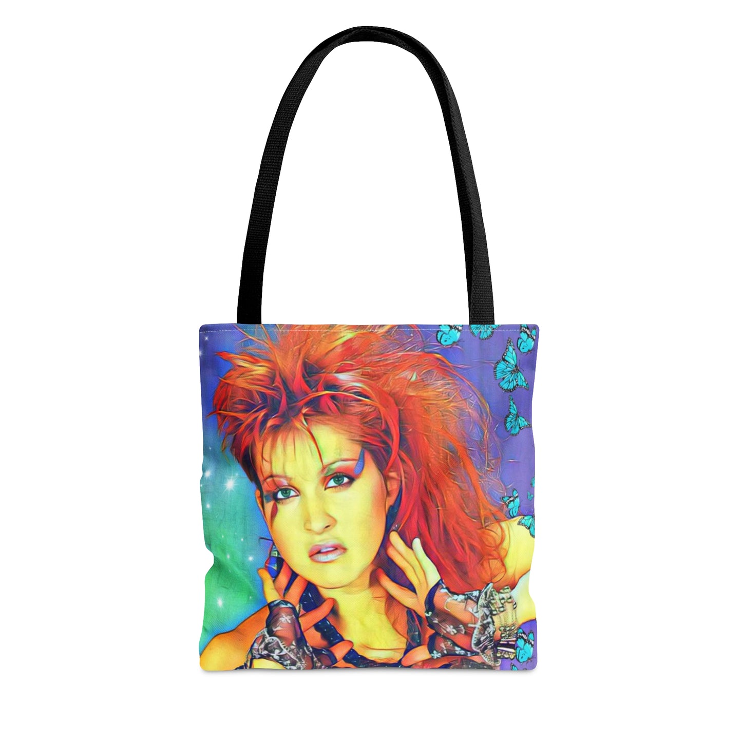 80s Style Pop Icon Tote Bag - Neon Cassette Tapes Design For Women