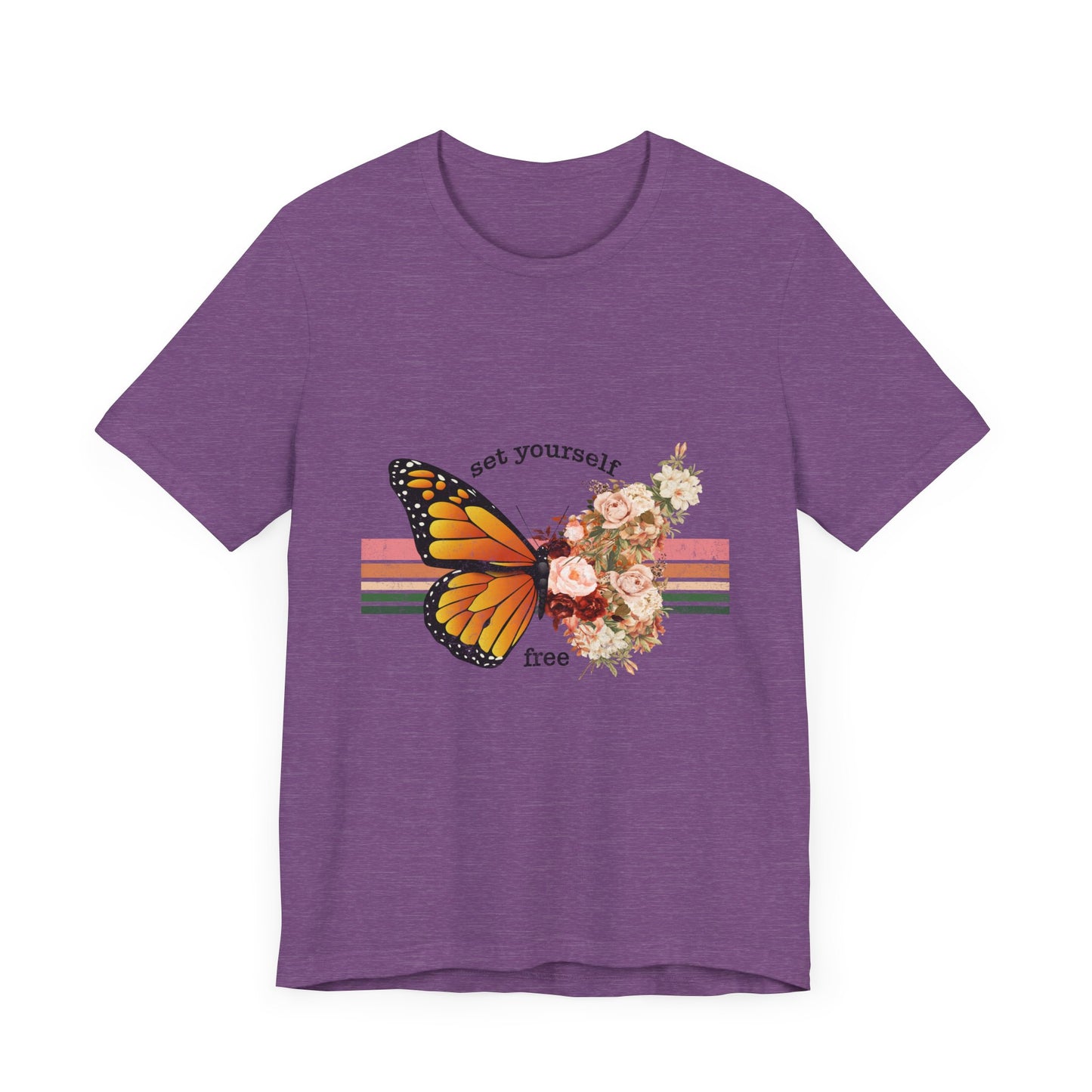 Retro T-Shirt, Butterfly Graphic Tee for Teens, Unisex Tshirt Aesthetic Gifts For Her, Vintage Mantra Shirr Design