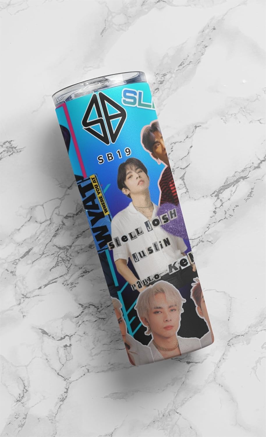 P-Pop SB19 tumbler 20 oz with vibrant design, perfect for teens who love Filipino pop music and stylish drinkware.