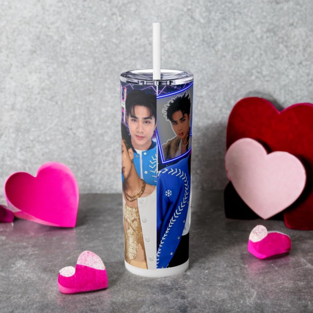 P-Pop SB19 Josh tumbler, 20 oz stainless steel drinkware with straw, perfect for hot or cold drinks and teen gifts.