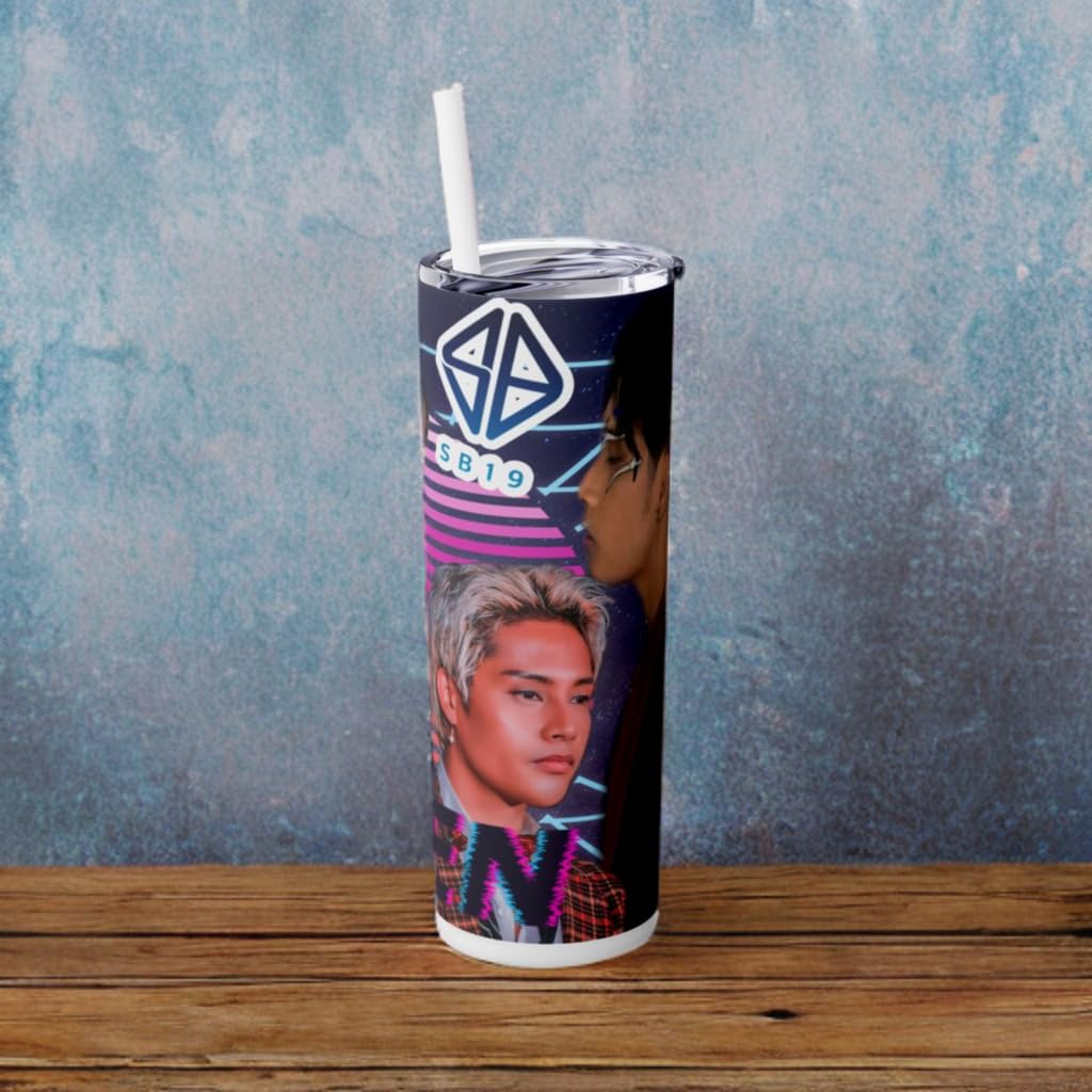 P-Pop SB19 Ken tumbler 20 oz with straw, stainless steel drinkware, perfect Filipino gift for teens.