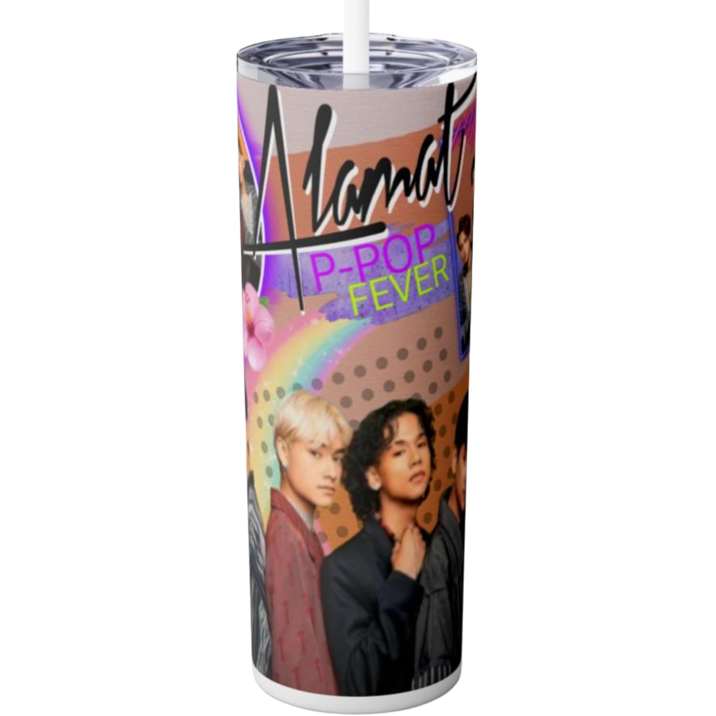 Colorful P-Pop Alamat tumbler featuring stylish design for teens, ideal for hot or cold drinks. Perfect gift for music lovers.