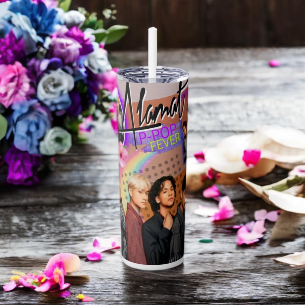 P-Pop Alamat tumbler 20 oz featuring colorful design, perfect for teens and Pinoy pop music fans.