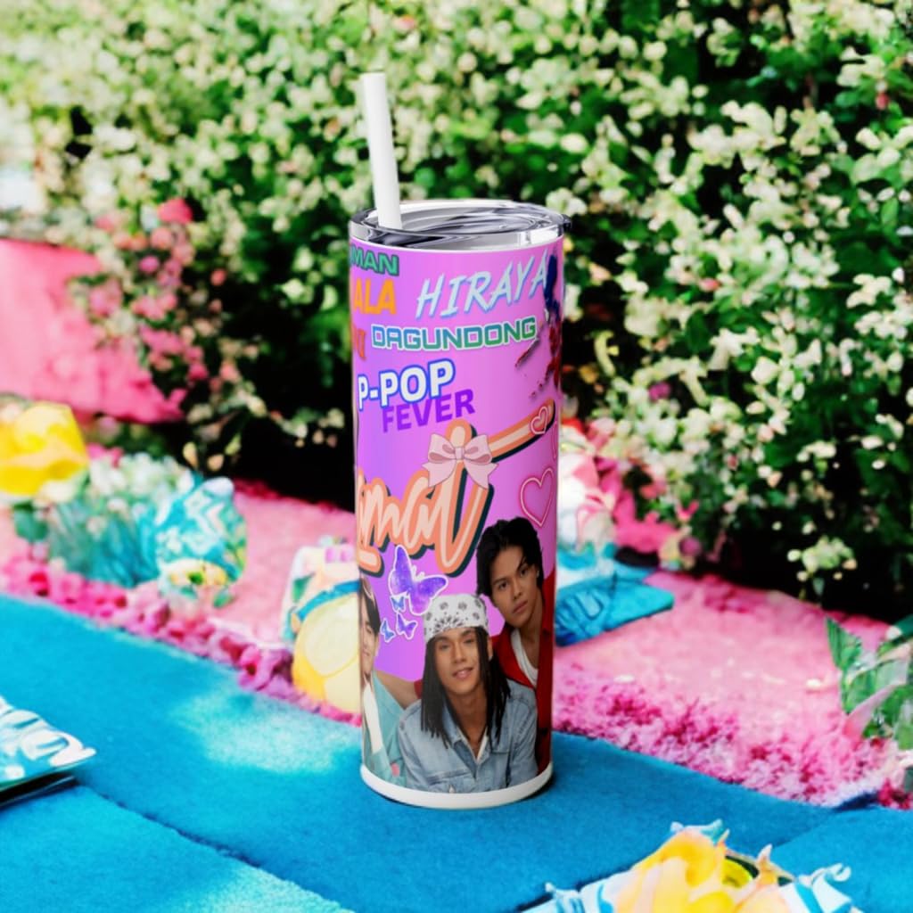 P-Pop Alamat 20 oz tumbler featuring colorful design for Filipino teens, perfect for hot or cold drinks.