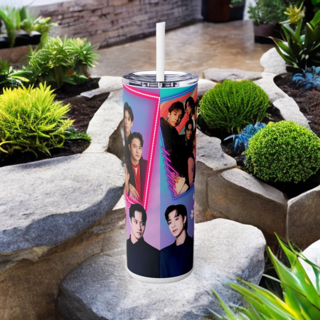 P-Pop Bgyo Tumbler 20 oz featuring vibrant designs, perfect for hot or cold drinks, ideal Filipinow gift for teens.