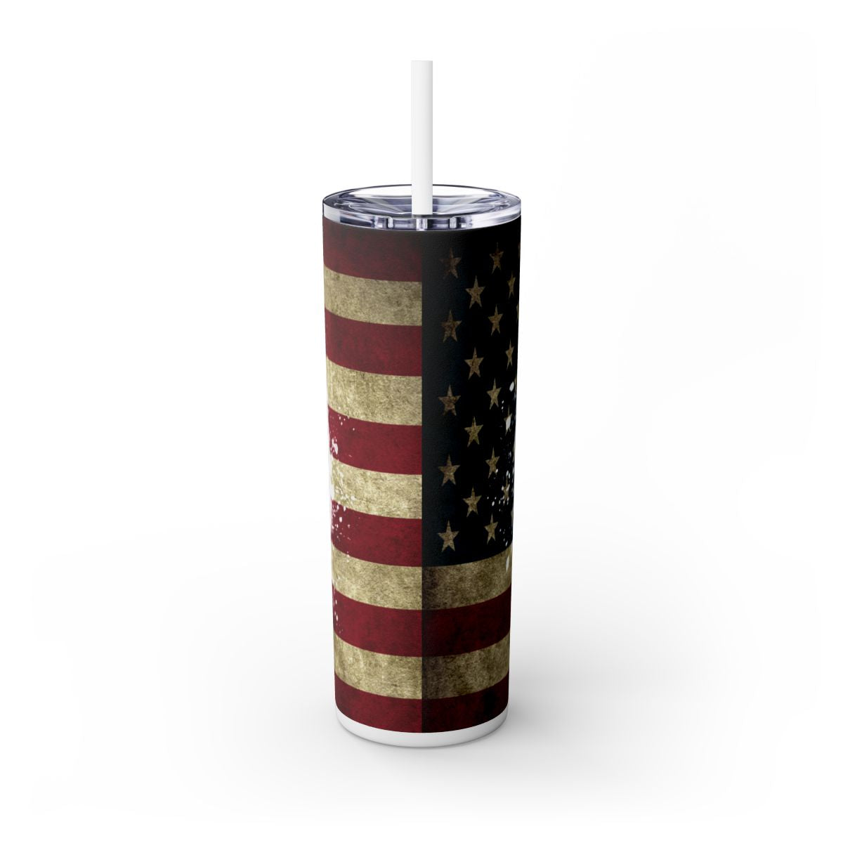 4th Of July Tumbler 20 oz, Patriotic Gift For Mom, American Flag Stainless Steel Drinkware With Straw And Lid, Office Accessory For Hot Cold Iced Coffee