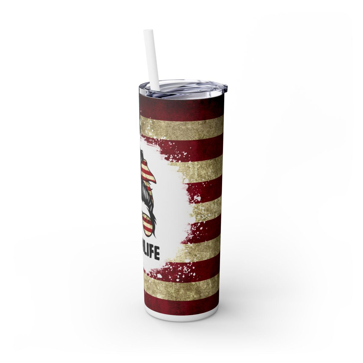 4th Of July Tumbler 20 oz, Patriotic Gift For Mom, American Flag Stainless Steel Drinkware With Straw And Lid, Office Accessory For Hot Cold Iced Coffee