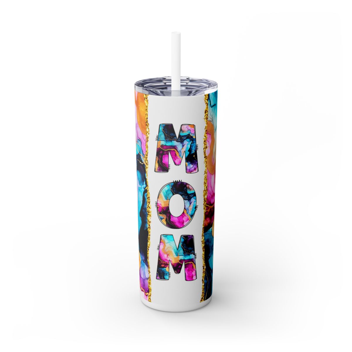 Alcohol Ink Tumbler 20 oz, Mother's Day Gift For Mom, Marble Art Stainless Steel Drinkware With Straw And Lid, Office Accessory For Hot Cold Iced Coffee