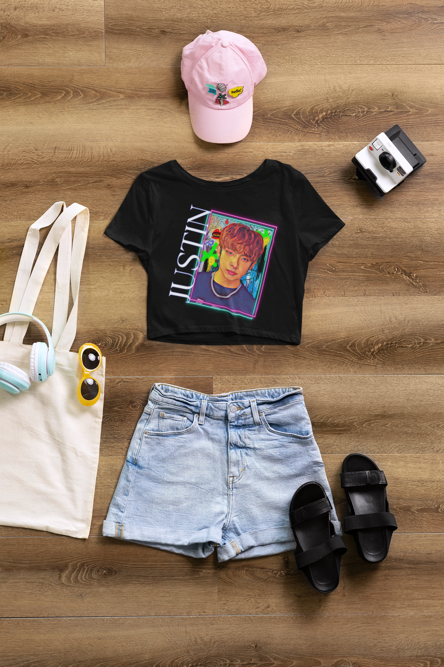 P-Pop SB19 Justin Bias Crop Top, Filipino Gifts For Sisters, Pinoy Pop Concert T-Shirt Croptop TShirt Merch Ppop Rise