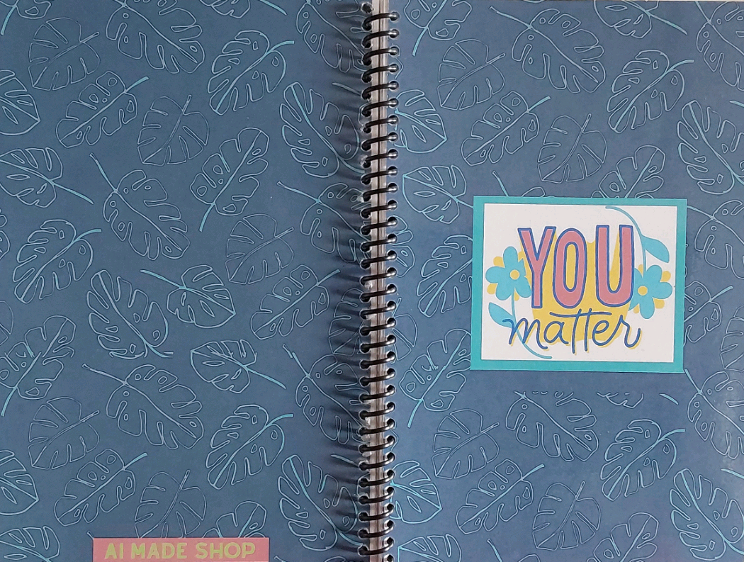 You Matter Motivational Gift For Teens 6x9 Spiral Notebook Set of 3, Lined Journal For Writing With Matching Bookmark x3 Gift Set