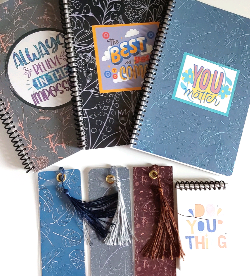 You Matter Motivational Gift For Teens 6x9 Spiral Notebook Set of 3, Lined Journal For Writing With Matching Bookmark x3 Gift Set