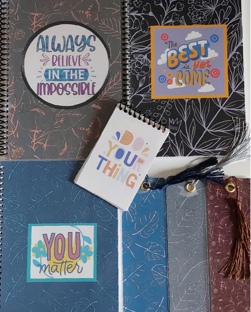 You Matter Motivational Gift For Teens 6x9 Spiral Notebook Set of 3, Lined Journal For Writing With Matching Bookmark x3 Gift Set