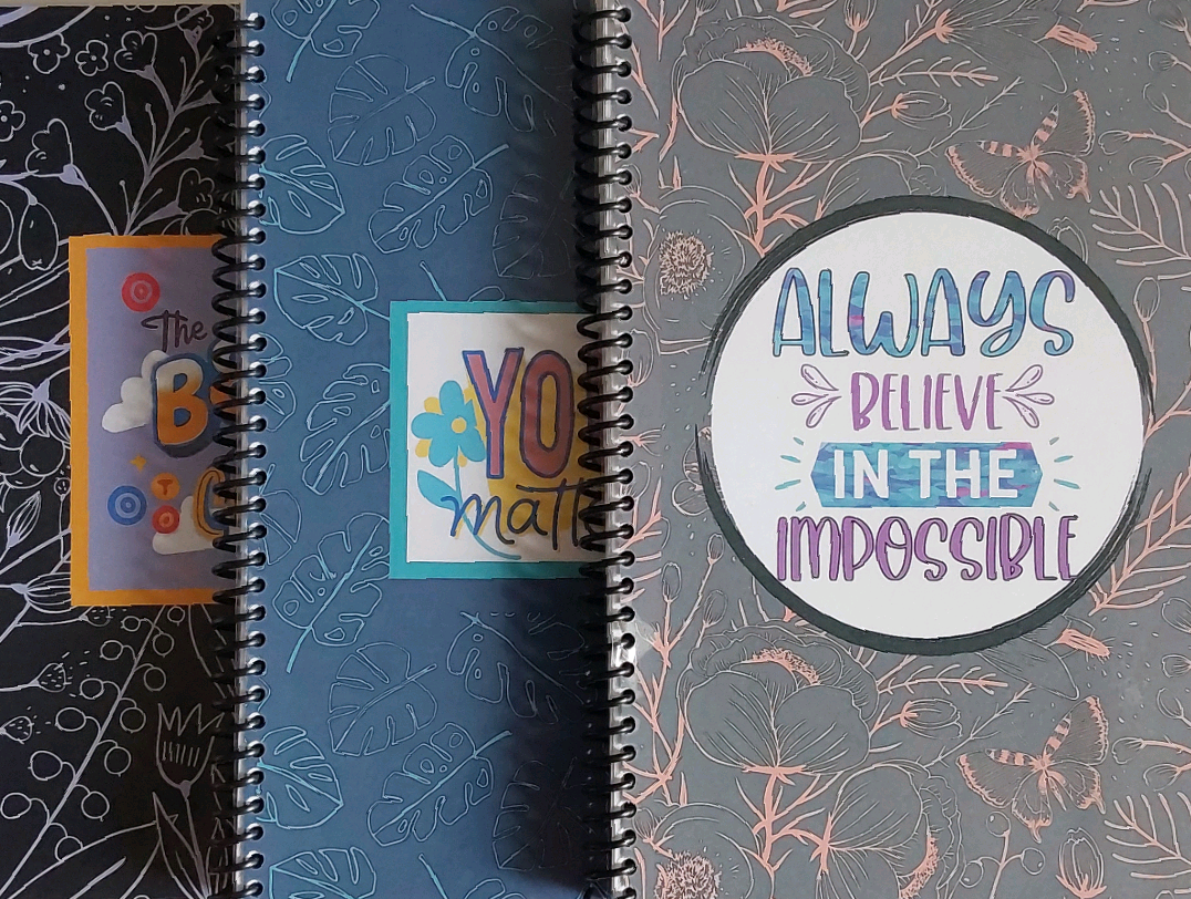 You Matter Motivational Gift For Teens 6x9 Spiral Notebook Set of 3, Lined Journal For Writing With Matching Bookmark x3 Gift Set