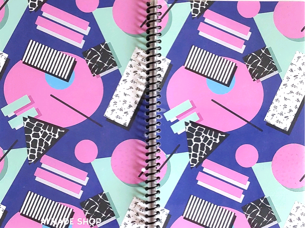 Abstract Art Artsy Gift For Teens 6x9 Spiral Notebook Set of 3, Lined Journal For Writing With Matching Bookmark x3 Gift Set