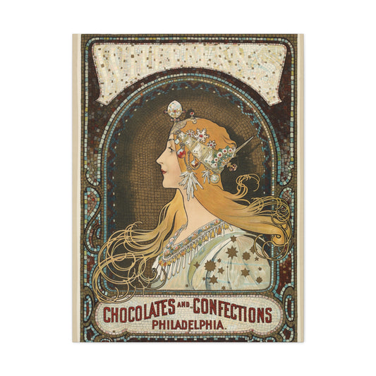 Vintage Art Canvas Gallery Wrap 30x40 Wall Art Chocolates Philadelphia Ad Poster