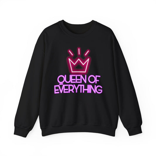 Queen Sweatshirt Neon Graphic Pullover Sweater Empowerment Gifts For Her Minimalist Outfit | Queen Of Everything