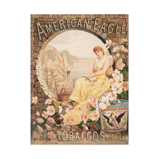 Vintage Art Canvas Gallery Wrap 30x40 Wall Art Tobacco Ad Poster