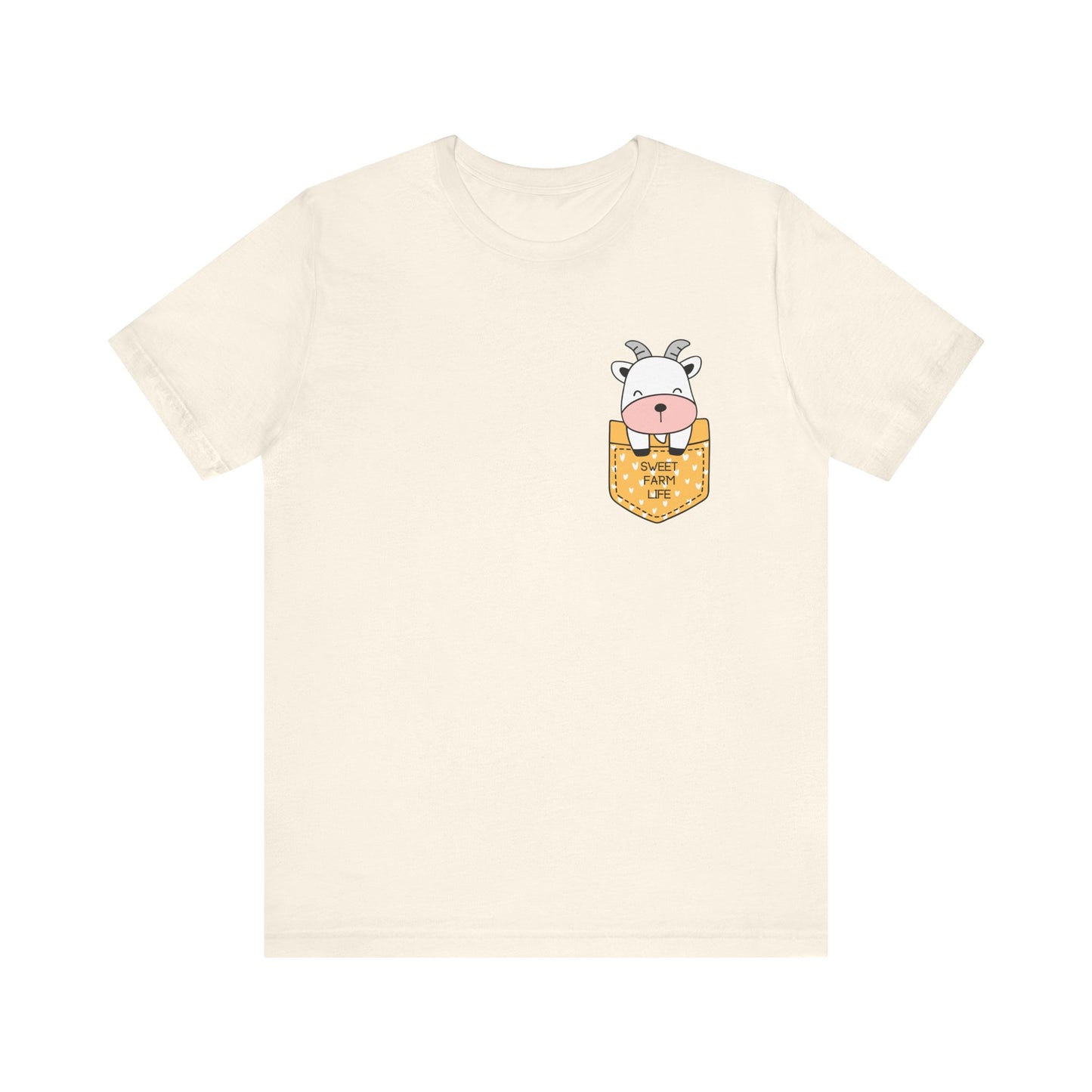 Goat T-Shirt, Cute Graphic Tee for Teens,Unisex Tshirt Aesthetic Gifts For Her,Cute Shirt, Goat Pocket Shirt,Farmhouse Gift For Mom