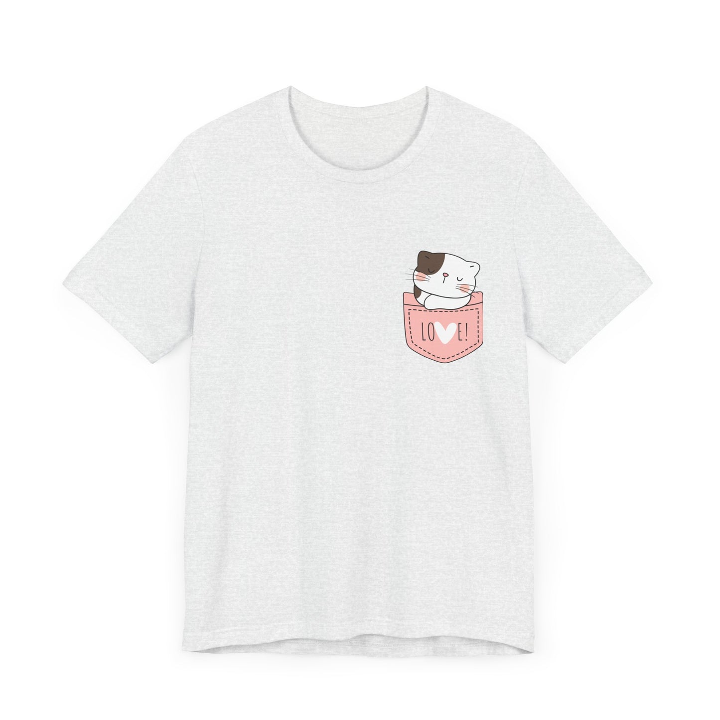 Cat T-Shirt, Cute Graphic Tee for Teens,Unisex Tshirt Aesthetic Gifts For Her,Cute Shirt,Cat Pocket Shirt,Gift For Cat Lovers & Cat Moms