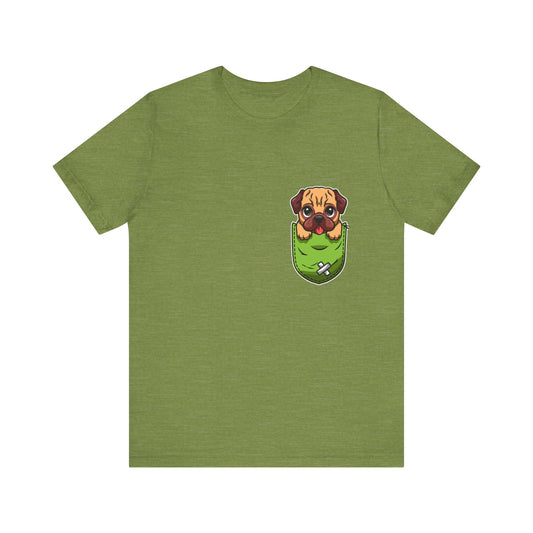 Pug T-Shirt, Dog Graphic Tee for Teens, Unisex Tshirt Aesthetic Gifts For Her, Cute Shirt,Dog Pocket Shirt, Gift For Dog Lovers & Dog Moms.