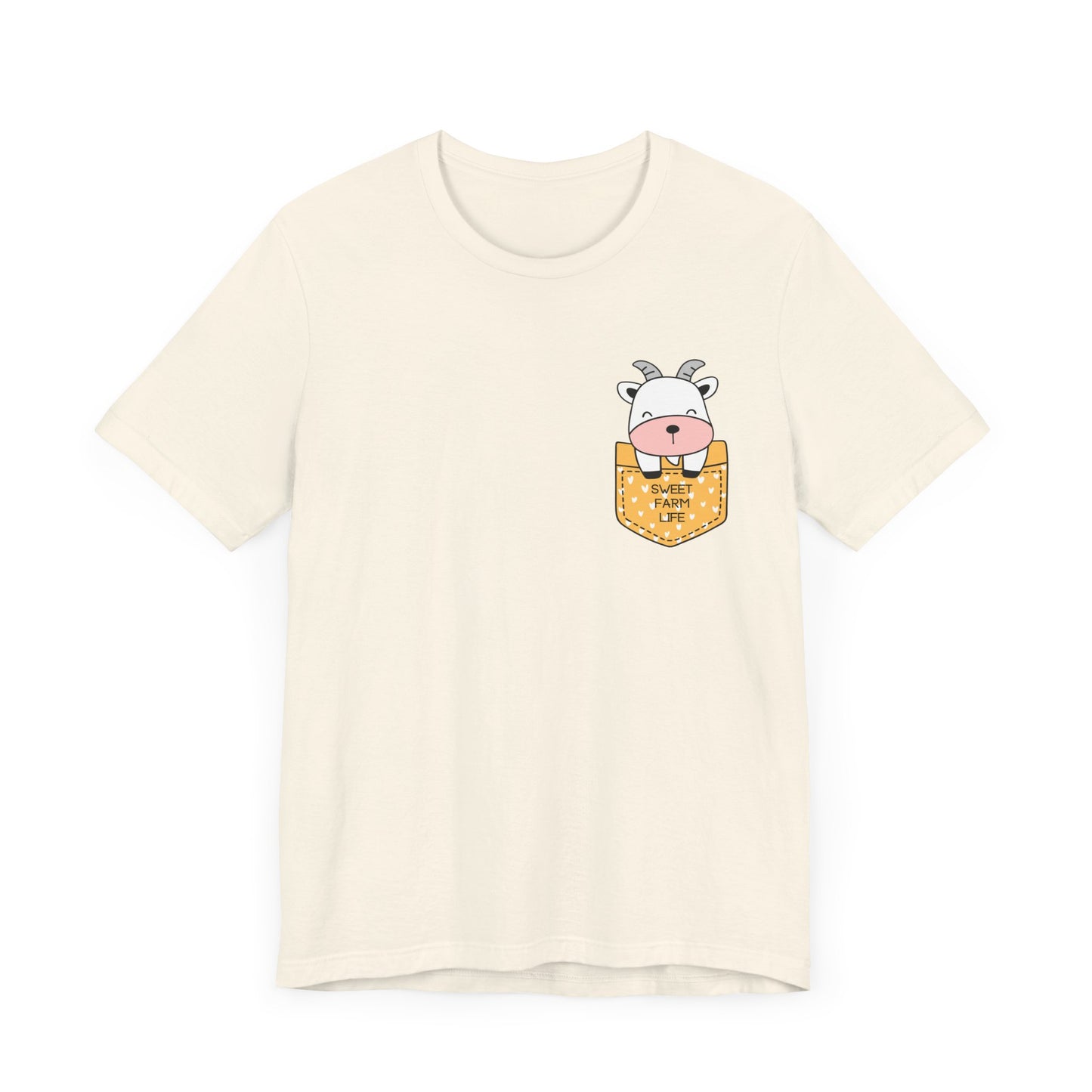 Goat T-Shirt, Cute Graphic Tee for Teens,Unisex Tshirt Aesthetic Gifts For Her,Cute Shirt, Goat Pocket Shirt,Farmhouse Gift For Mom