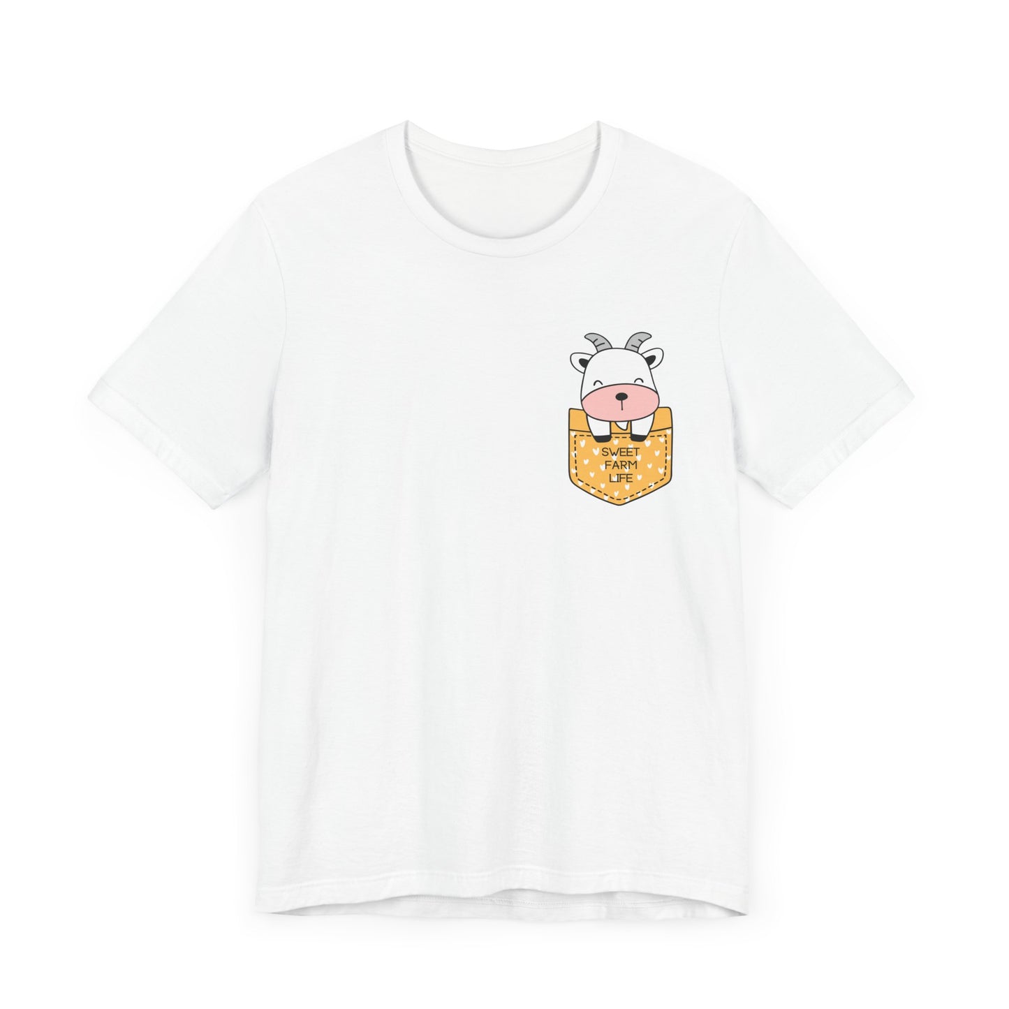 Goat T-Shirt, Cute Graphic Tee for Teens,Unisex Tshirt Aesthetic Gifts For Her,Cute Shirt, Goat Pocket Shirt,Farmhouse Gift For Mom