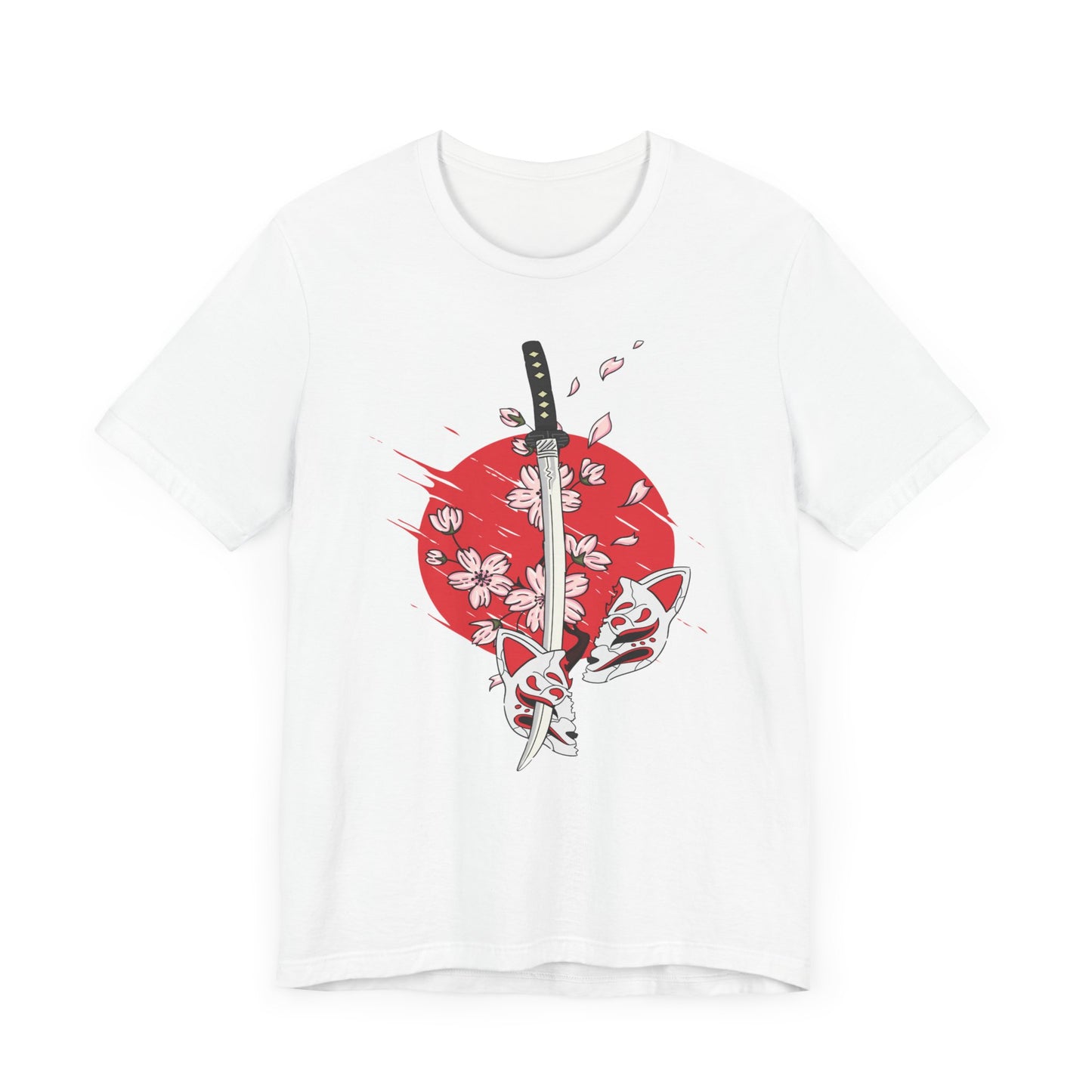 Japanese T-Shirt, Japan Art Unisex Graphic Tee, Samurai Sakura