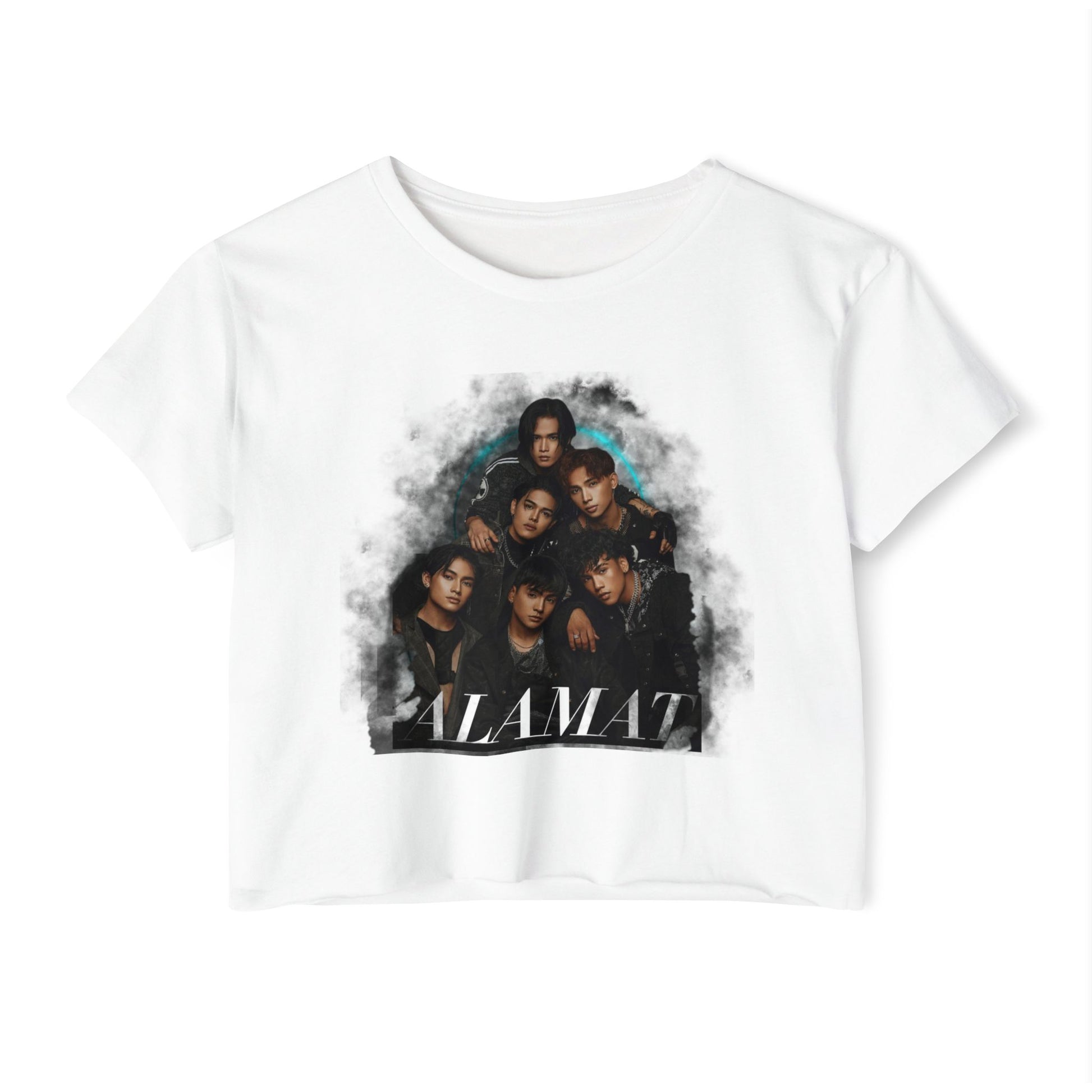 P-Pop Alamat Crop Top featuring a vibrant group design for Filipino teen festival apparel.