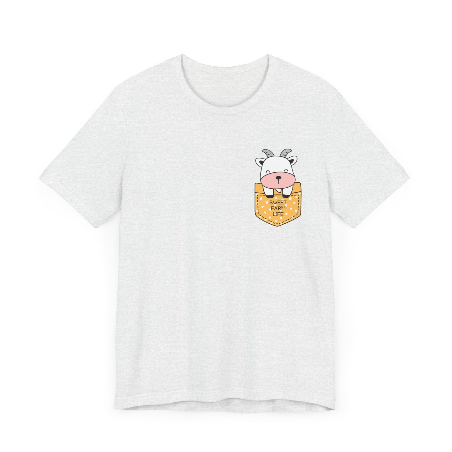 Goat T-Shirt, Cute Graphic Tee for Teens,Unisex Tshirt Aesthetic Gifts For Her,Cute Shirt, Goat Pocket Shirt,Farmhouse Gift For Mom