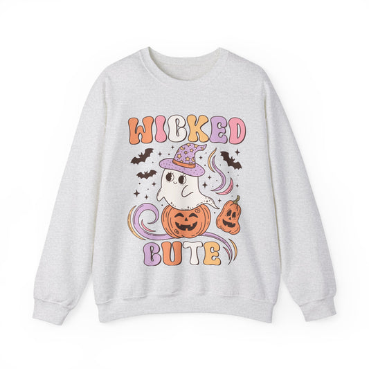 Fall Sweatshirt Halloween Graphic Pullover Sweater | Autumn Gifts For Mom Cute Gift For Her | Wicked But Cute