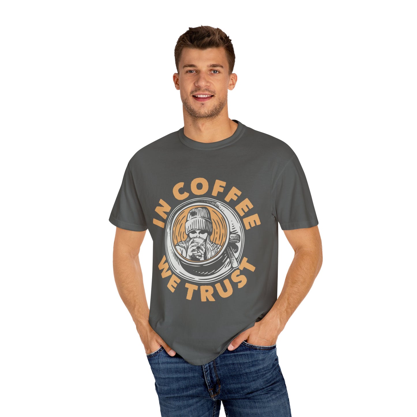 In Coffee We Trust Comfort Colors Shirt, Unisex Garment-Dyed T-shirt,Gift For Coffee Lovers.