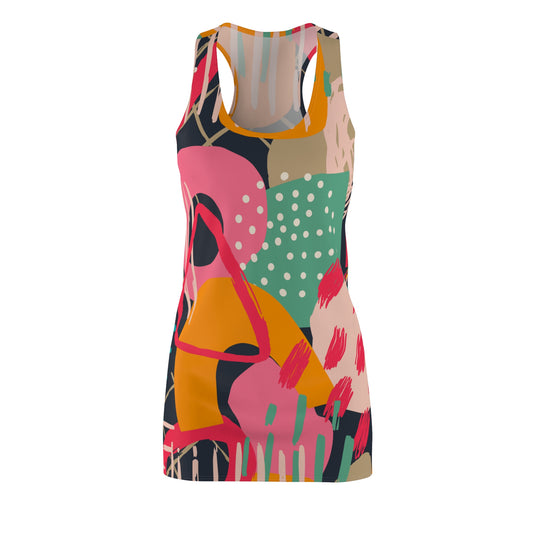Abstract Dress, Art Racerback Dress Casual Outfits Aesthetic Gift For Her, Artsy Summer Dress,Sexy Night Dress Party Wear Flirty Short Dress