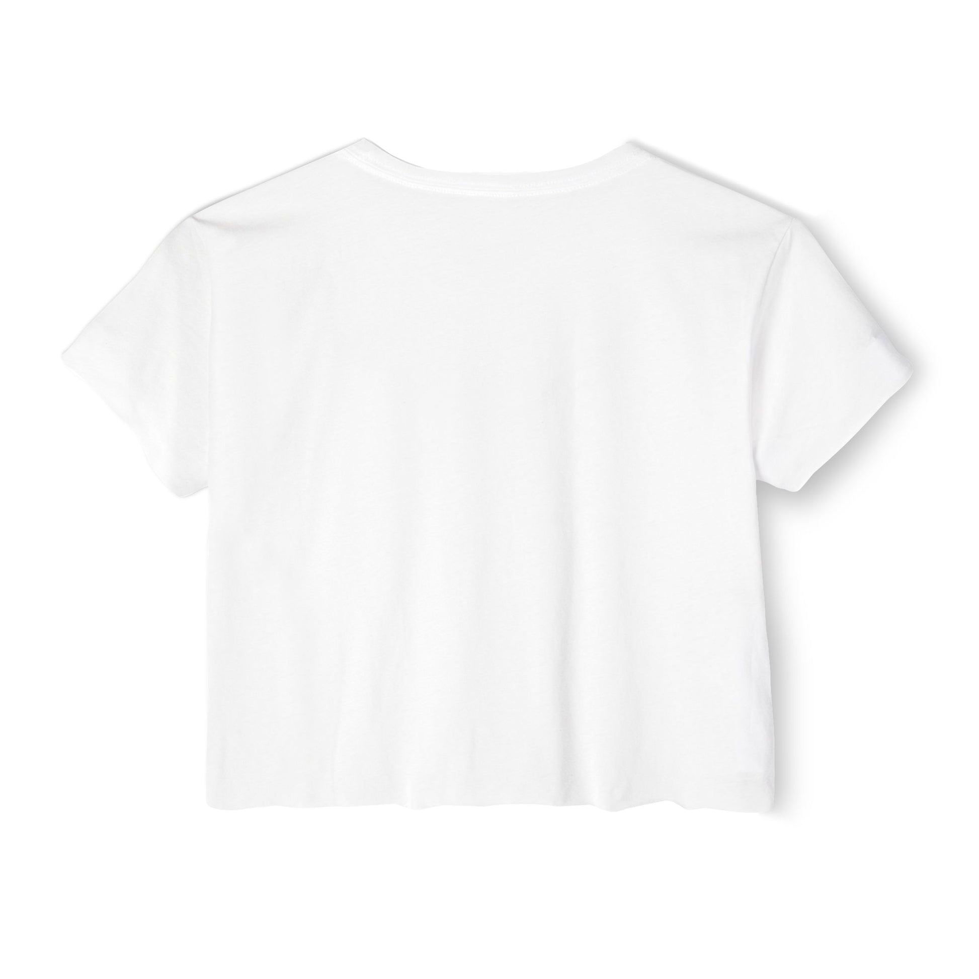Back view of a white crop top, perfect for stylish festival outfits and casual wear.